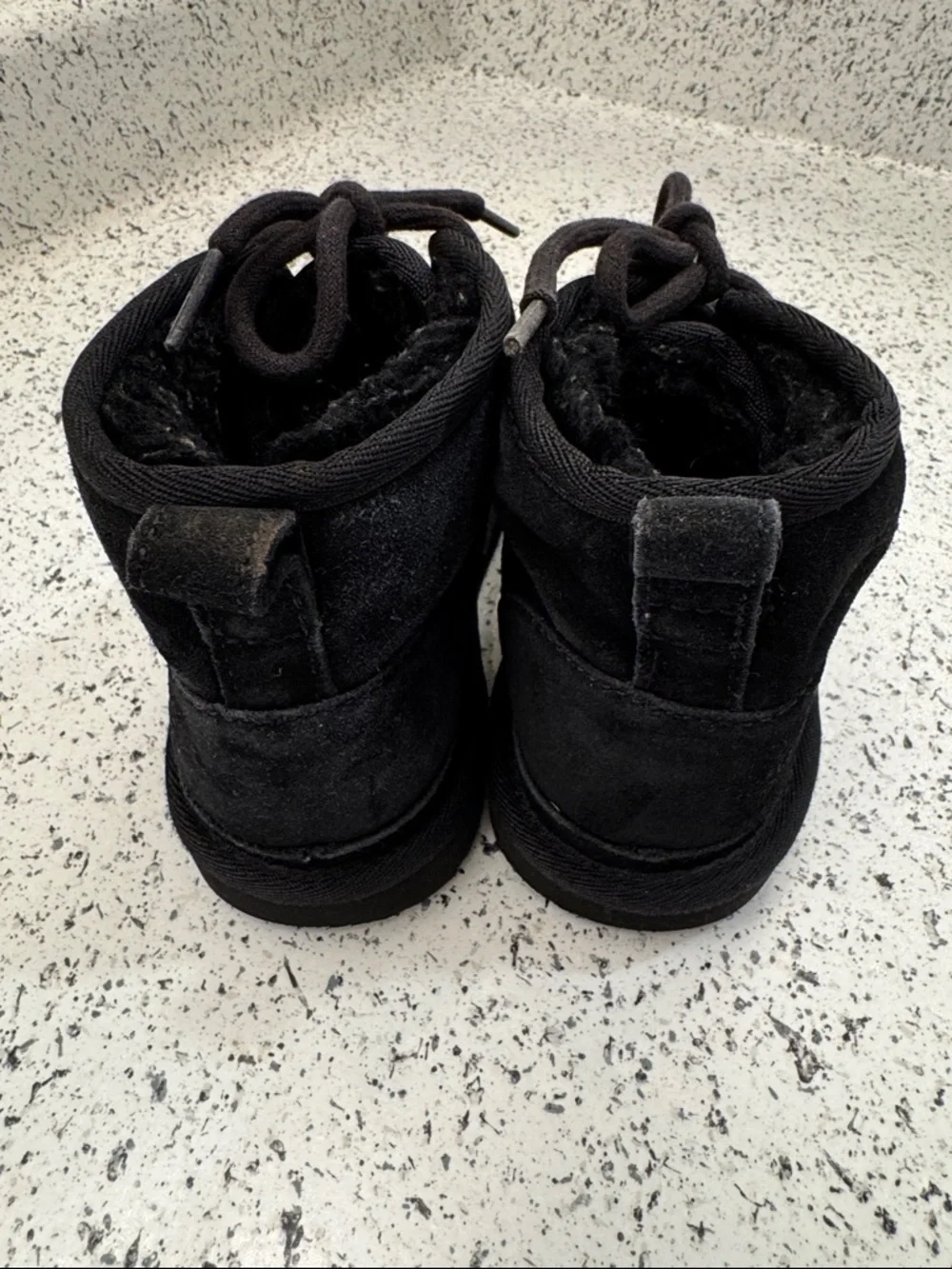 UGG Black Shearling-Lined Lace-Up Ankle Boot